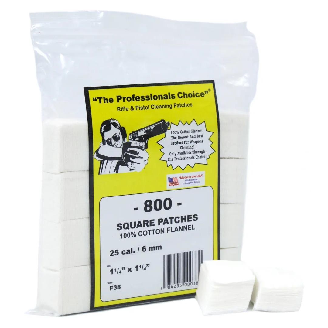 1 1/4" x 1 1/4" Cleaning Patches (.25 cal / 6mm)