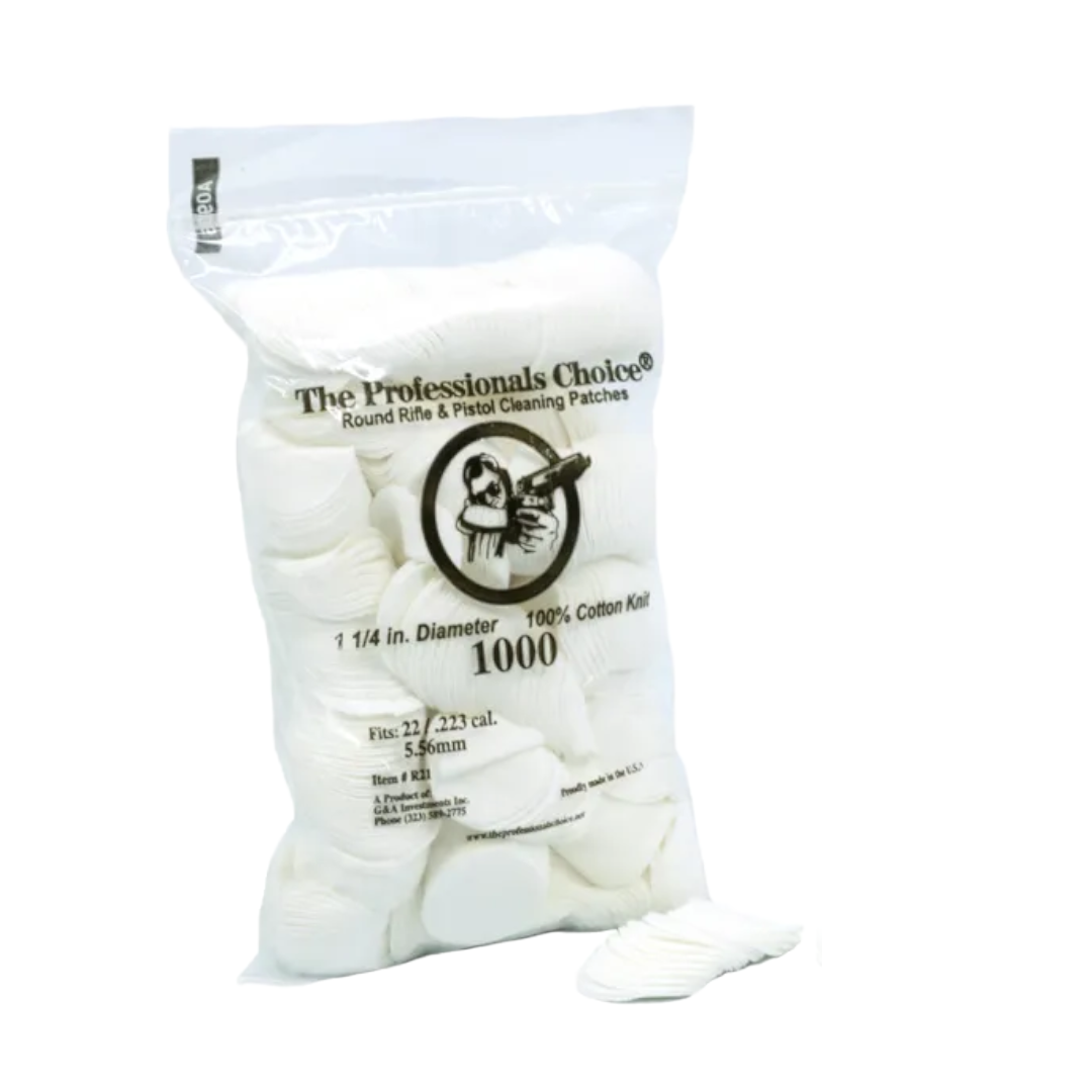 1.25" x 1.25" Cleaning Patches (.22/.223cal/.5.56mm)