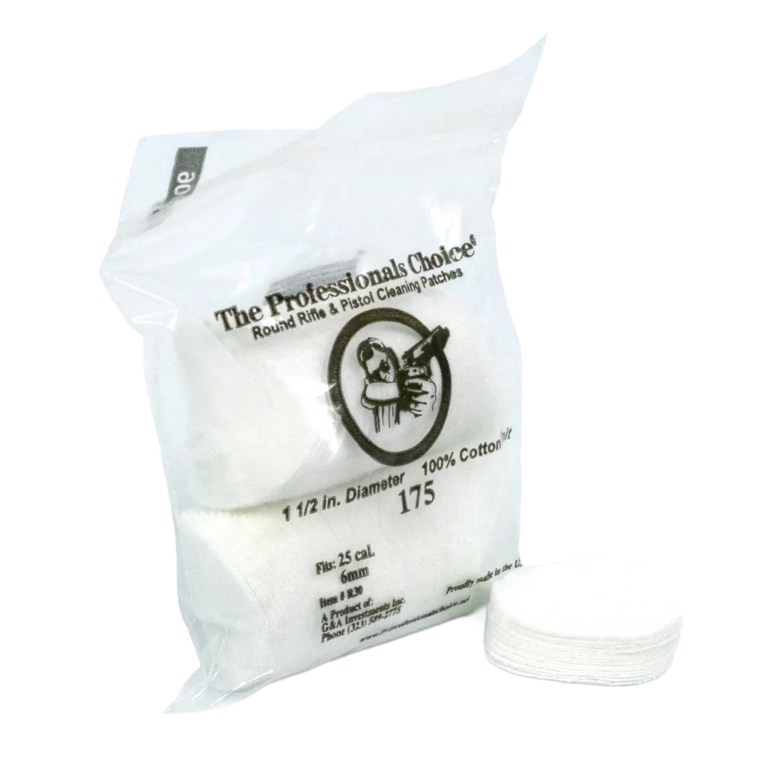 1.5" x 1.5" Cleaning Patches (.25cal/6mm)
