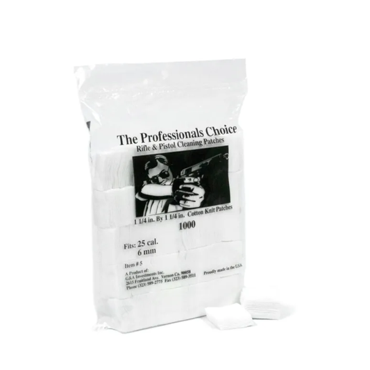 1 1/4" x 1 1/4" Cleaning Patches (.25 cal / 6mm)