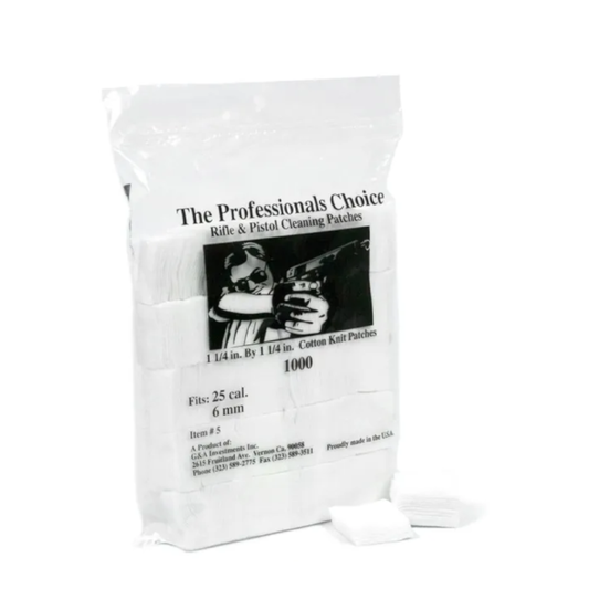 1 1/4" x 1 1/4" Cleaning Patches (.25 cal / 6mm)