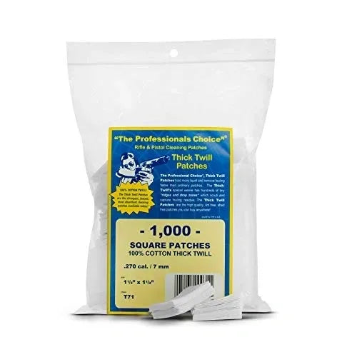 1.5" x 1.5" Square Patches .270 cal. / 7mm